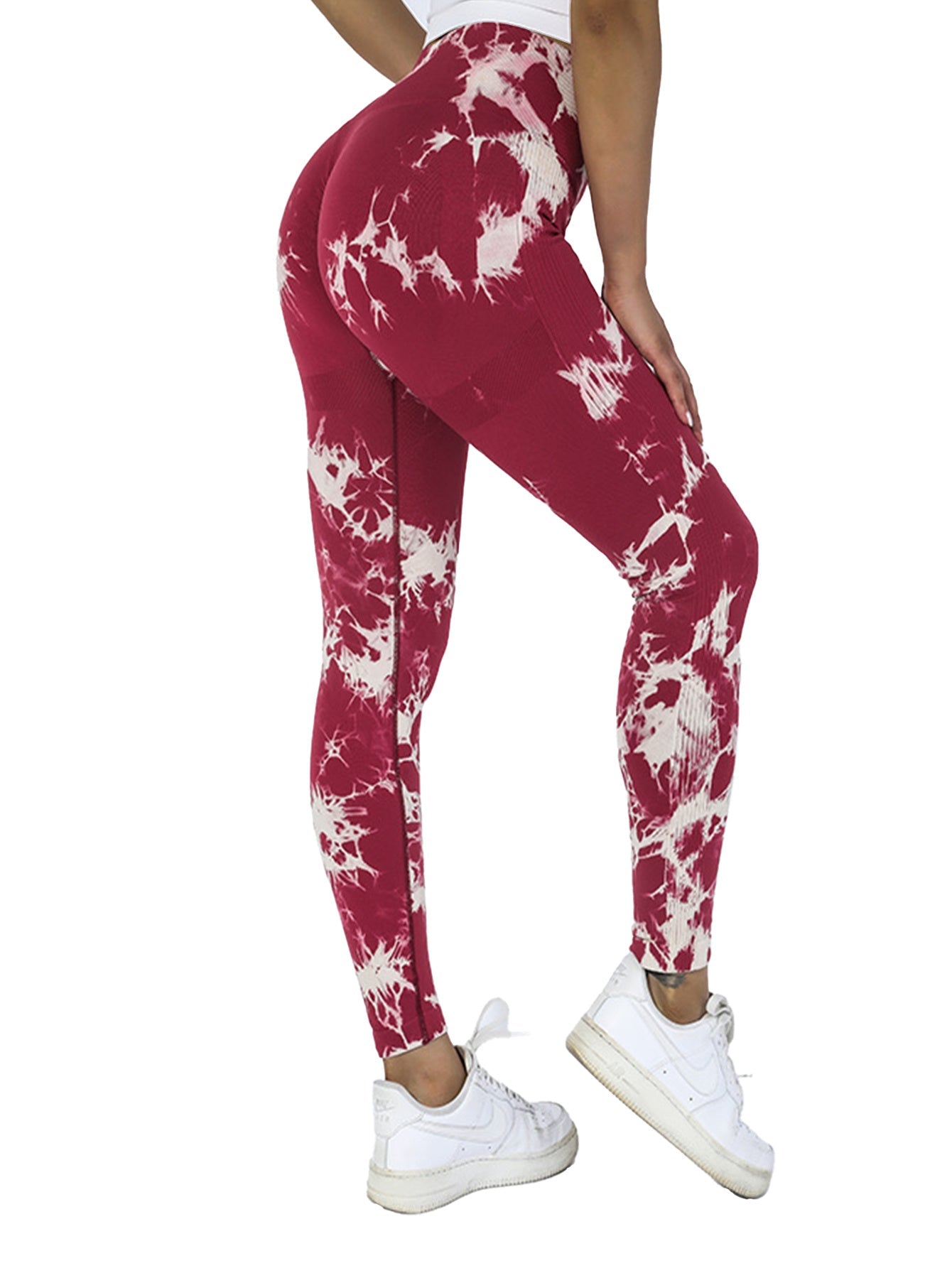 5PCS Tie-dye Cut-out Leggings Fitness Yoga Pants For The Gym CJ US