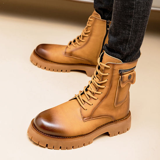 Martin Boots Men's Leather High-top Leather Shoes 