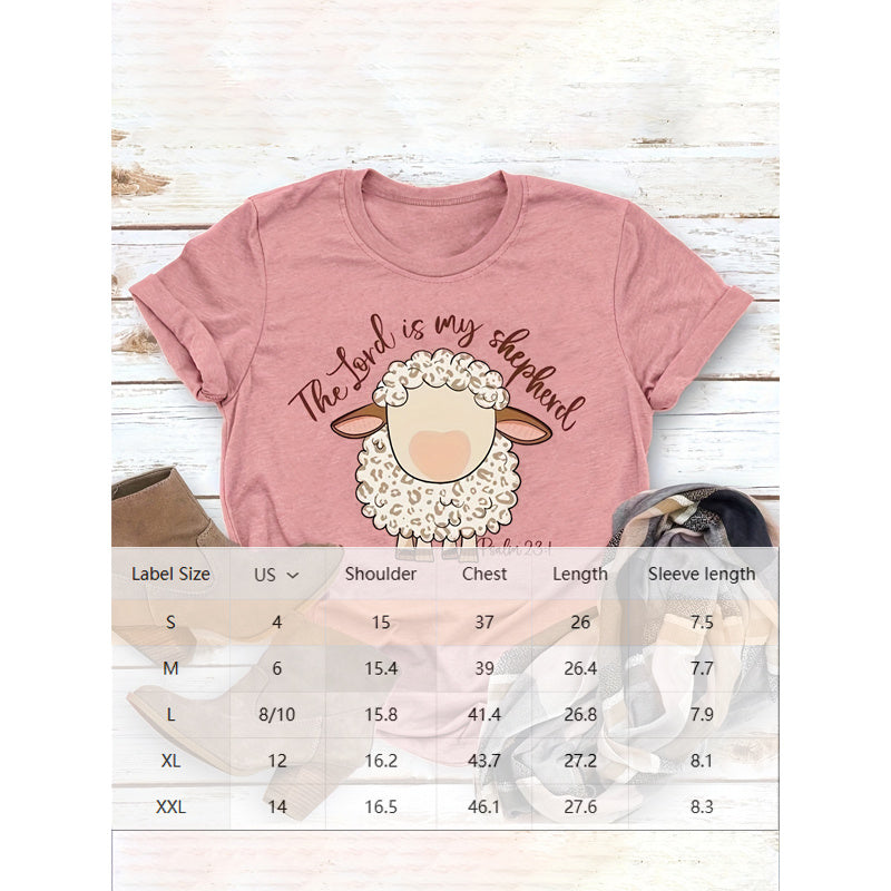 Women's Round Neck Graphic Print Short Sleeve T-Shirt CJ