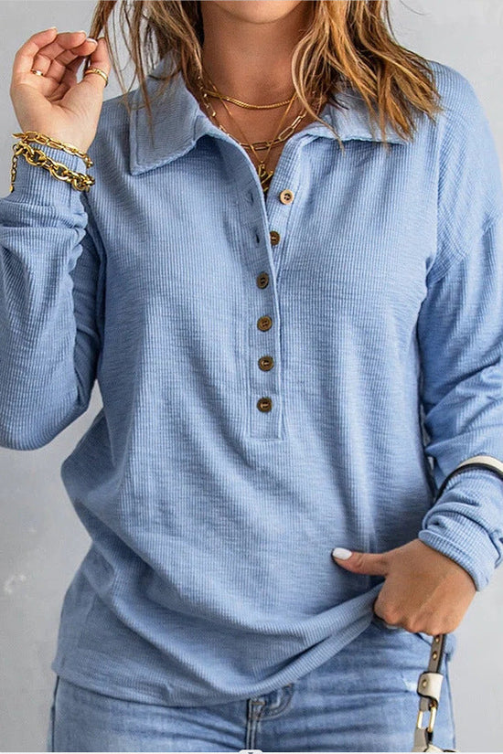 Women's Loose-Fitting Casual Long-Sleeve Top 