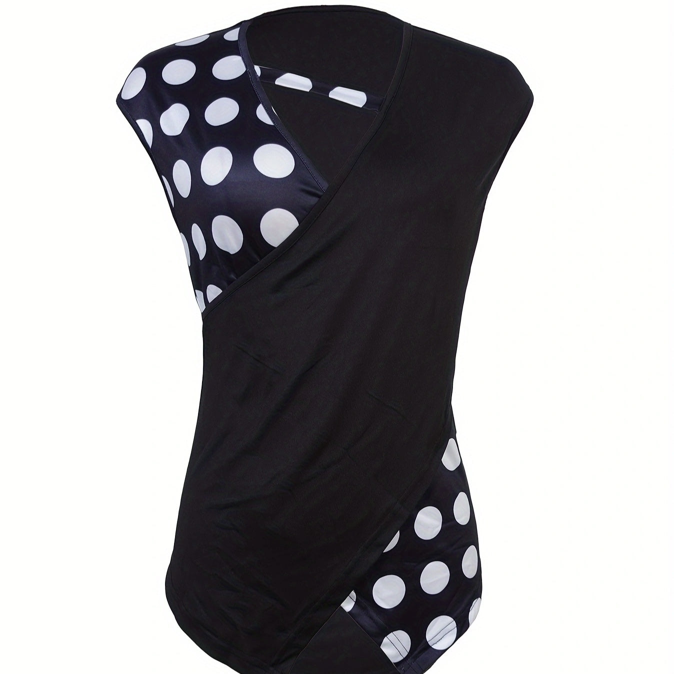 Women's Sleeveless Collar With Unique Design T-shirt Top CJ US