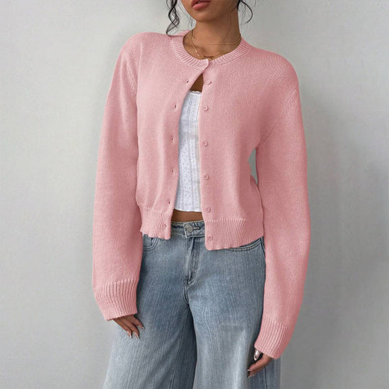 Light Ribbed Button-Up Cardigan CJ US
