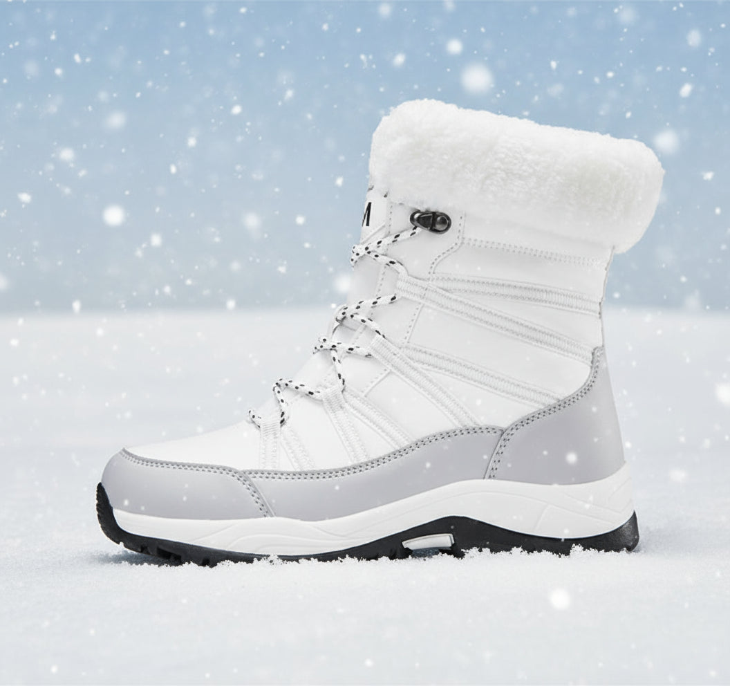 Winter Fleece-lined Thicker Non-slip Cotton-padded Shoes Outdoor Middle Boots CJ