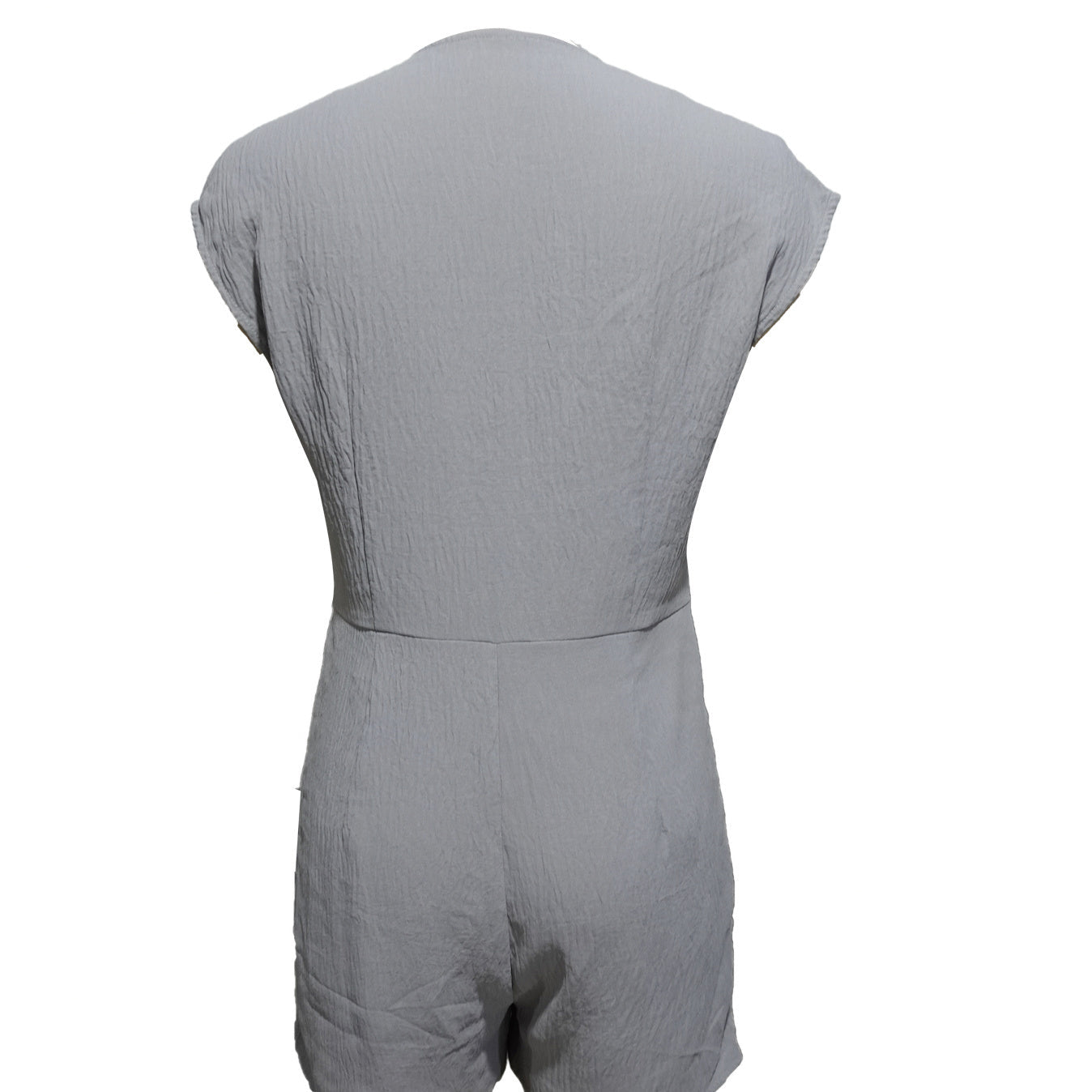 Women's Solid Color V-neck Patchwork Button Fashion Short Jumpsuit CJ US