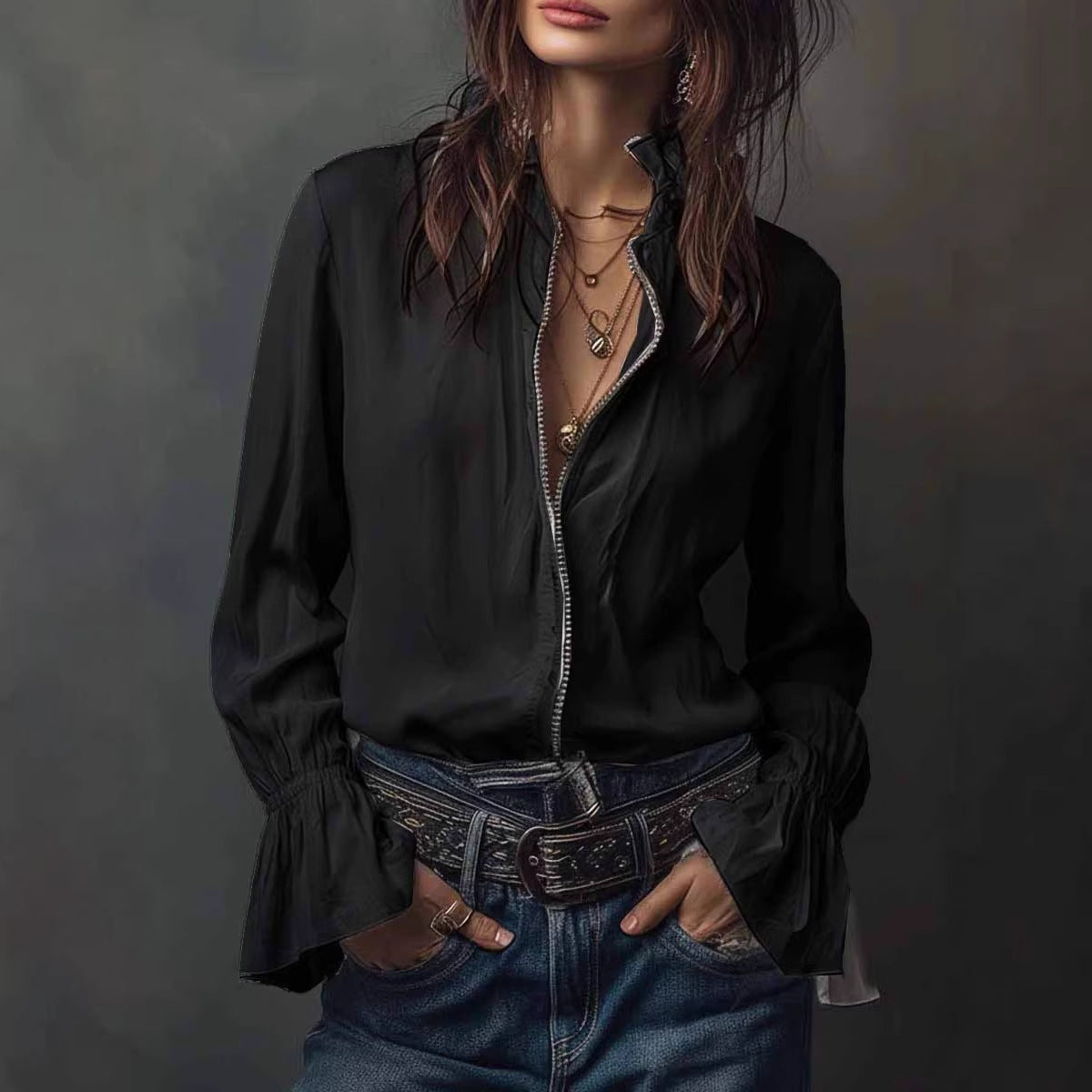 European And American Style Casual Resort Shirt For Women 