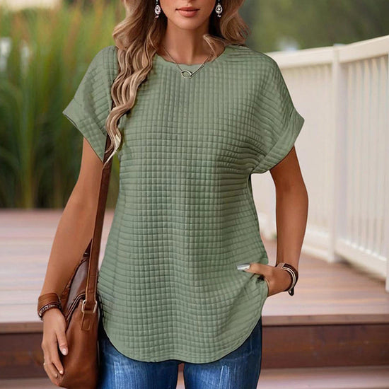 Women’s Textured Cuff Short‑Sleeve Tee CJ US