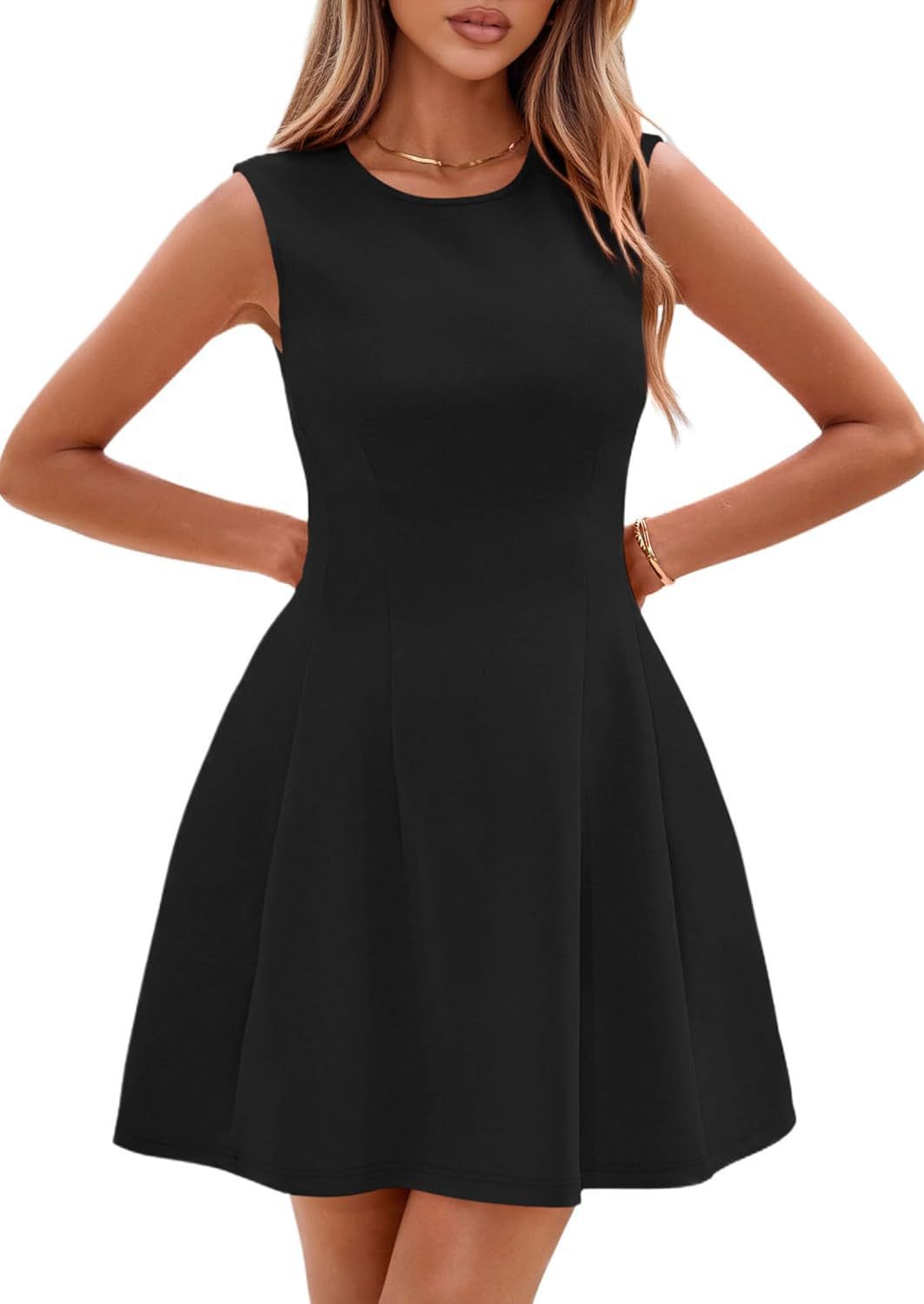 Sleeveless Solid Color Casual Dress Women 