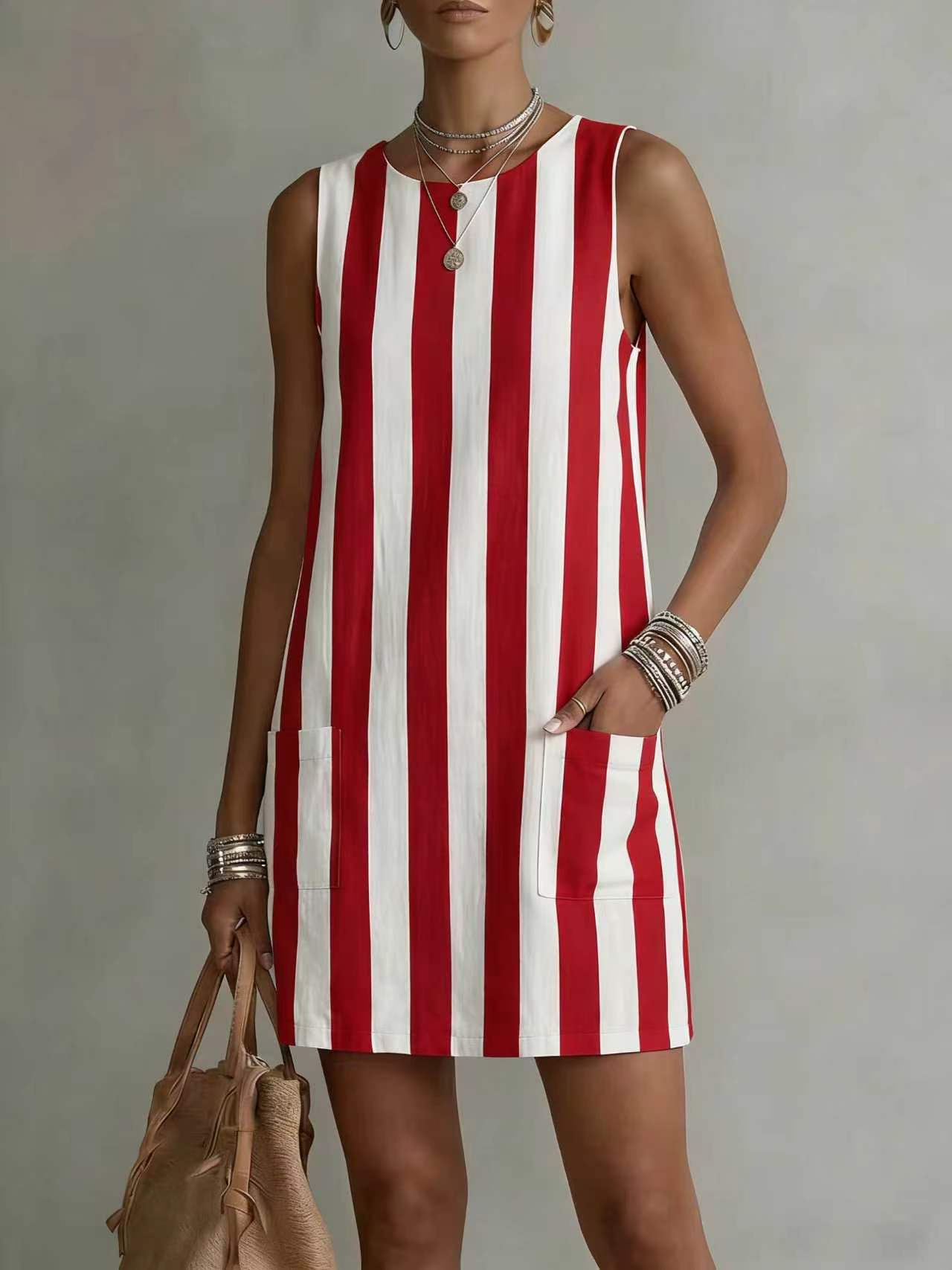 Stylish Casual Striped Slimming Womens Dress 