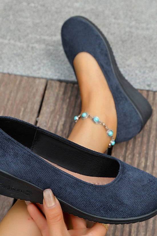Wedge Heel Slip-On Loafers 