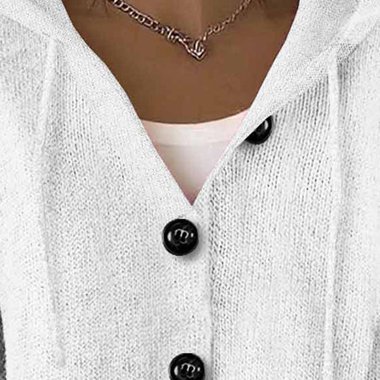 Women's Button Down Hoodie Cardigan, Long Sleeve Open Front Sweater Coat For Fall Winter 