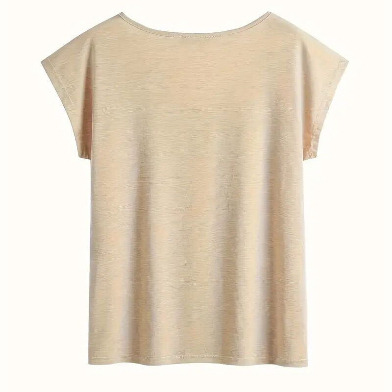 Women's V-Neck Short Sleeve T-Shirt Floral Heart Print Summer Casual Top CJ US