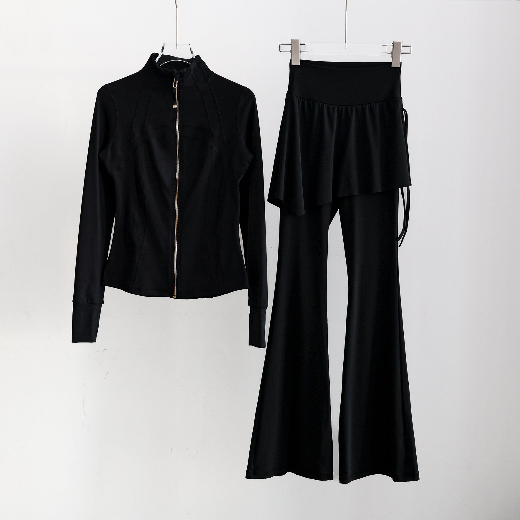 Long-sleeve Running Outfit With Zipper professional Gymwear Thats Slimming And Figure-flattering 