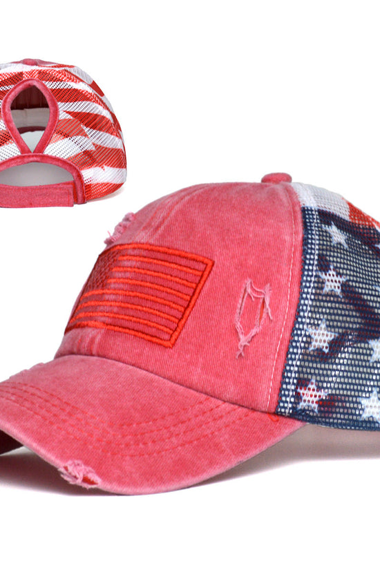 Women's Ripped Embroidered Baseball Cap 