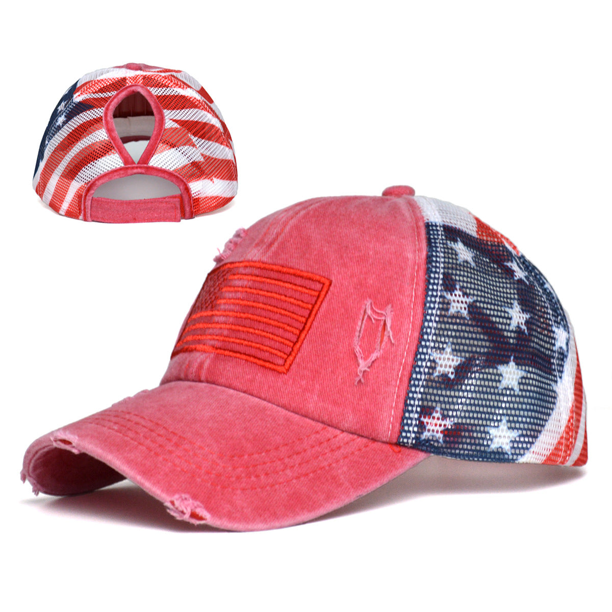 Women's Ripped Embroidered Baseball Cap 