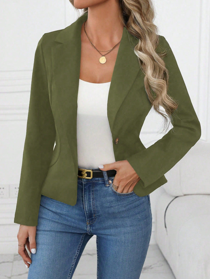 High-end Solid-color Womens Blazer 