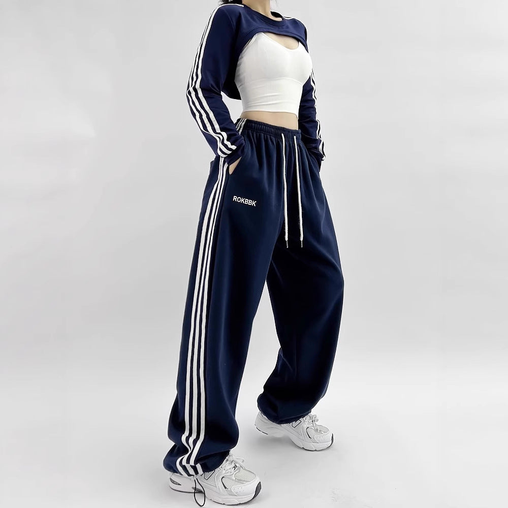American-style Athletic Wide-leg Sweatpants For Women 
