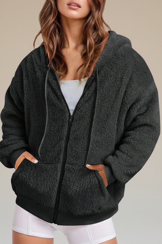 Autumn Winter Casual Long Solid Color Hoodie 