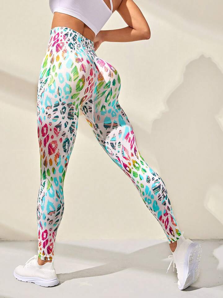 Printed Seamless Yoga High Waist Hip Lift Trousers FitiqueFit