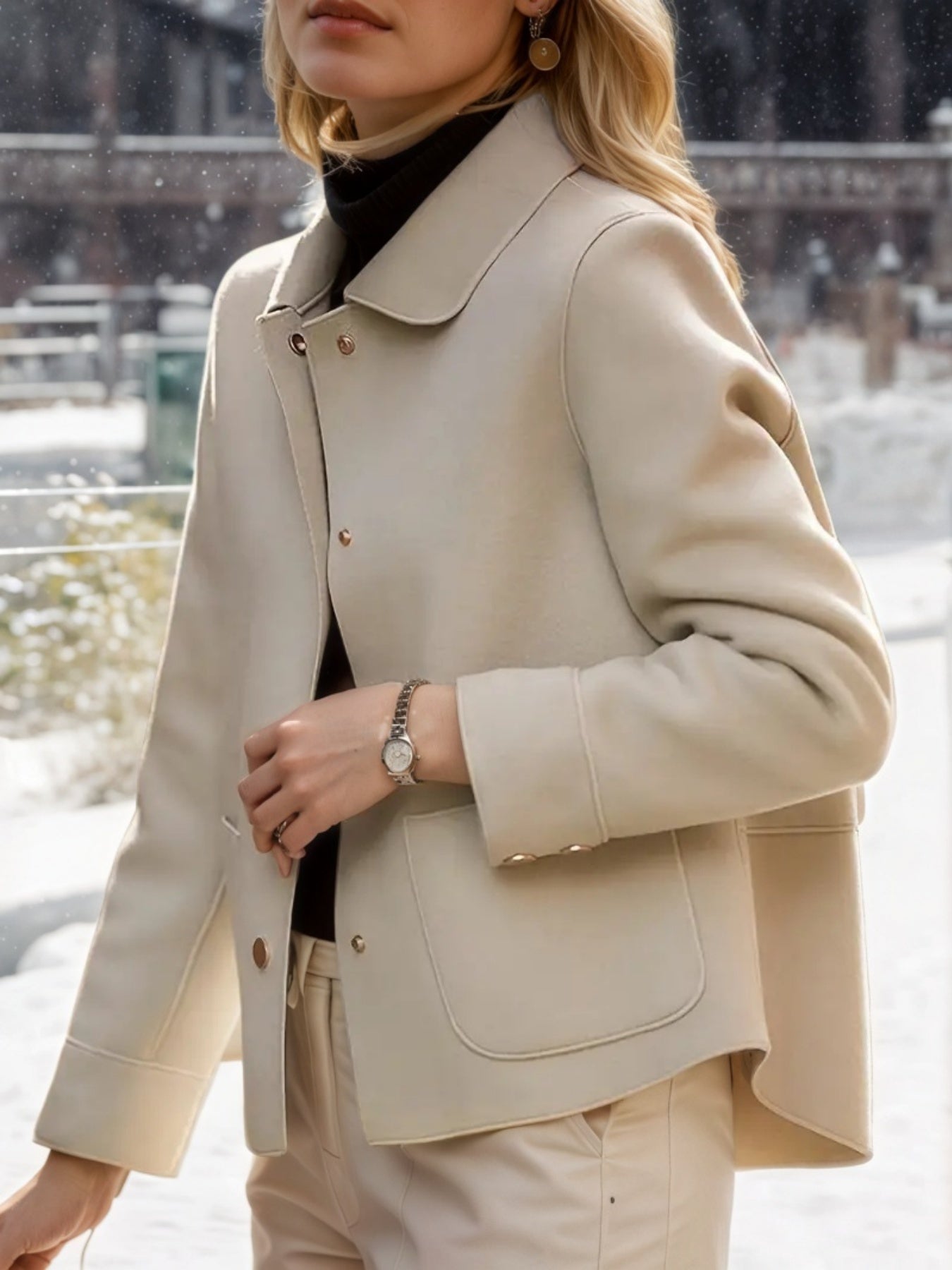 Women’s Single Breasted Short Top – European American Fashion Blouse 2025 CJ US