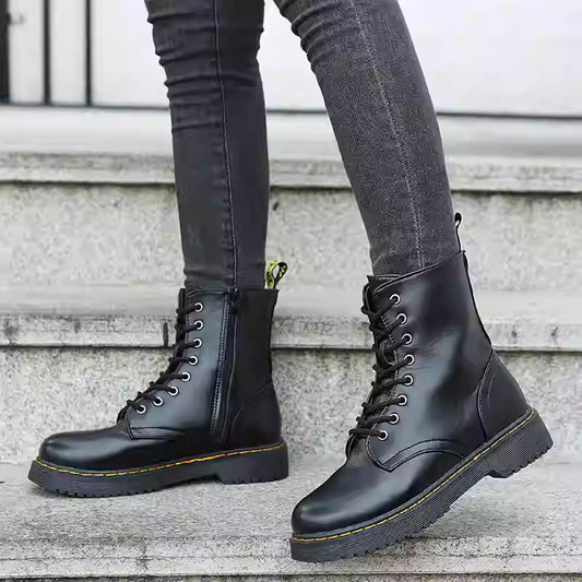 Women’s Martin Short Boots – Classic Lace-Up Ankle Boots - FitiqueFit