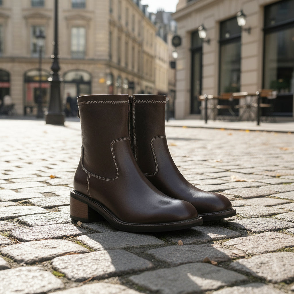 Women's Simple And Casual Mid-heel Martin Boots CJ