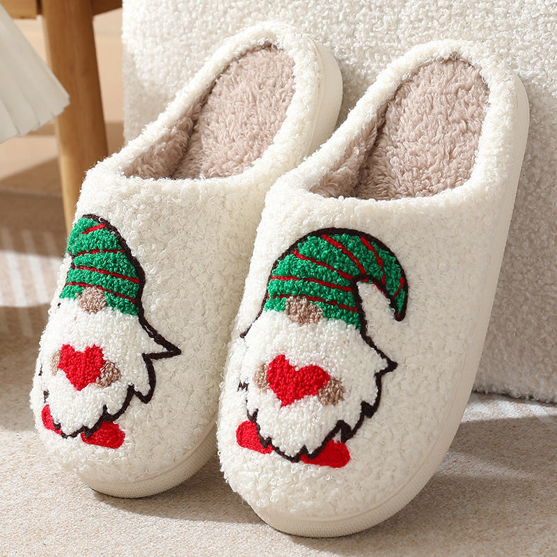 Cute Cartoon Santa Claus Home Slippers Couple Indoor Floor Bedroom Slipper Christmas Warm Shoes Women Men CJ