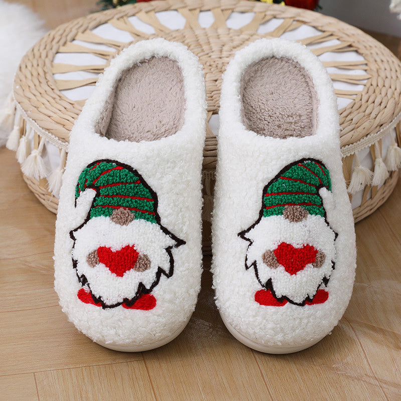 Cute Cartoon Santa Claus Home Slippers Couple Indoor Floor Bedroom Slipper Christmas Warm Shoes Women Men CJ
