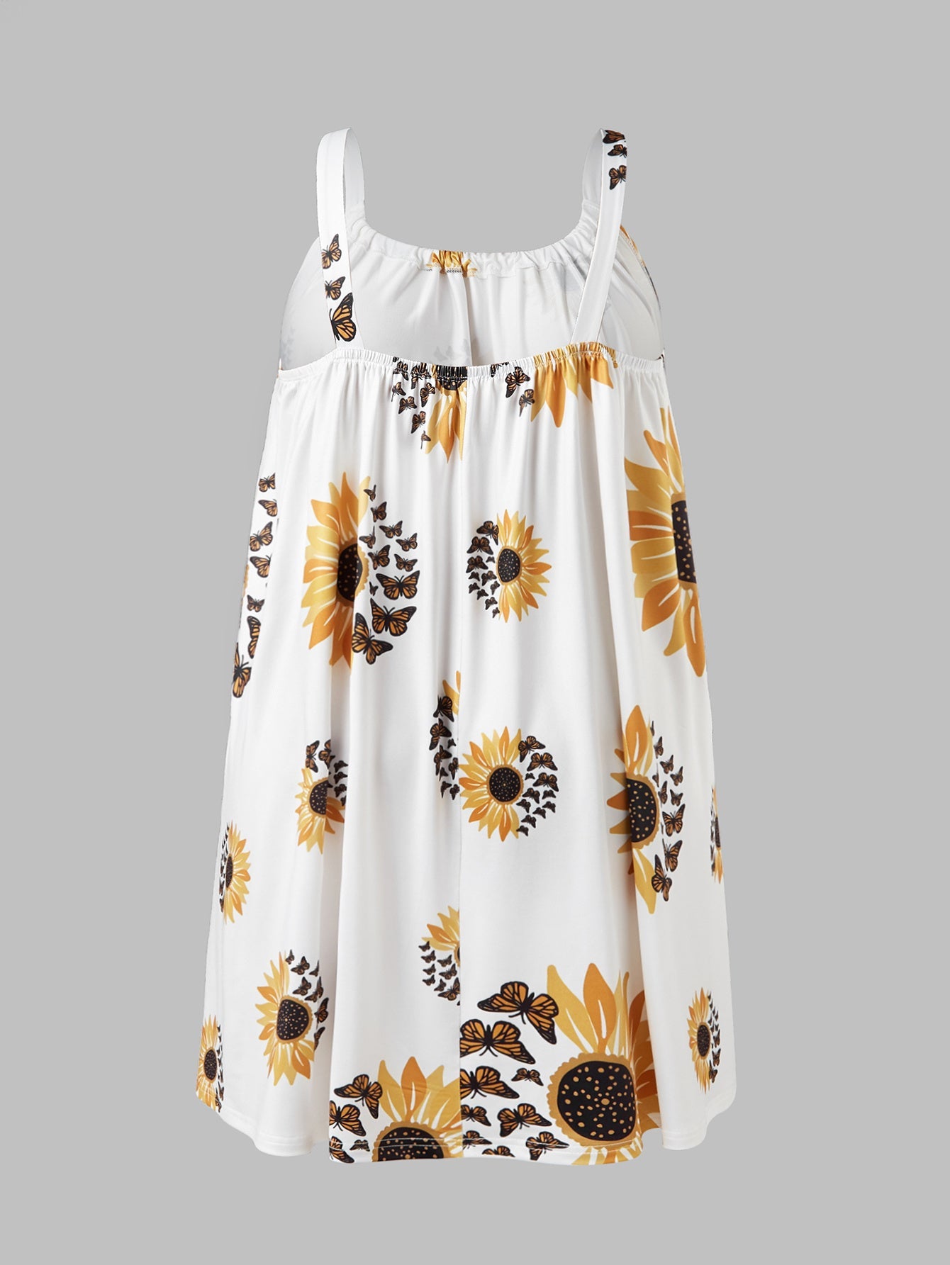Plus Size Sleeveless Camisole Sunflower Printed Vest Elegant Wrap Women's Sexy Party Casual Loose Dresses FitiqueFit