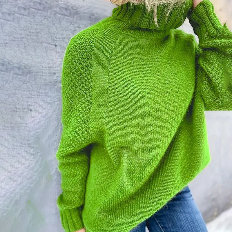 Women’s Mock Turtleneck Sweater – Loose Fit Knit Pullover, Long Sleeve Fall Fashion CJ US