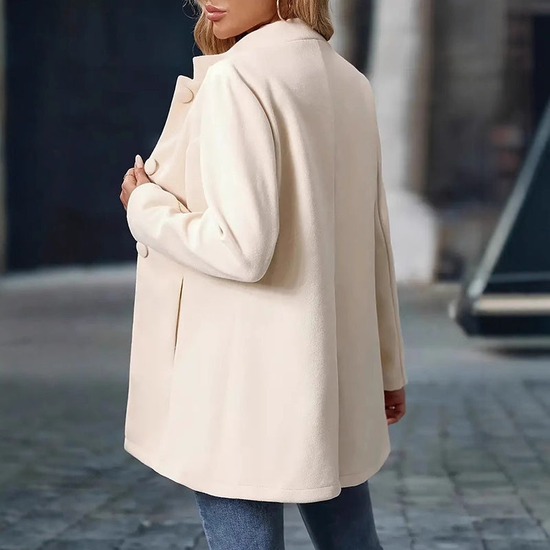 Womens Elegant Single Breasted Coat Long Sleeve Mid Winter Overcoat Work Office Coats CJ US