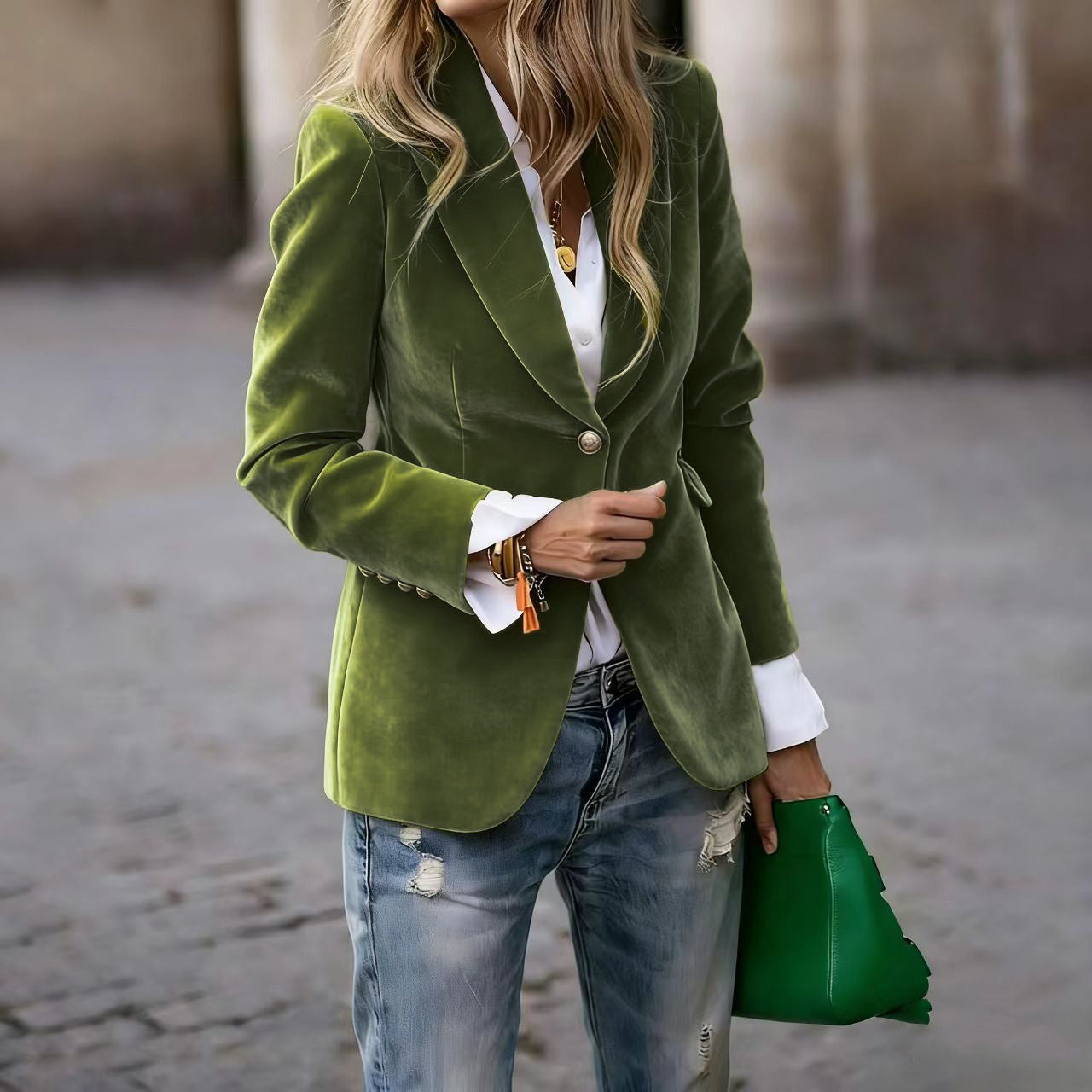 Women’s Slim-Fit Notch-Lapel Blazer 