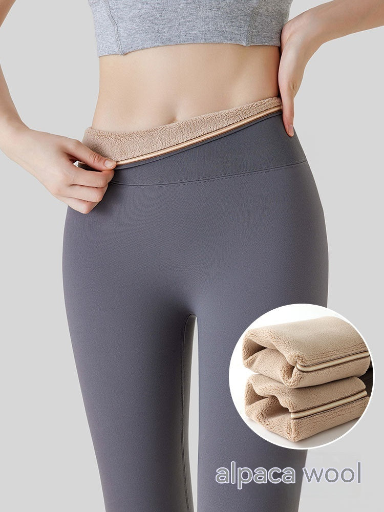 Fleece-lined Thick High Waist Hip Lift Leggings For Women 