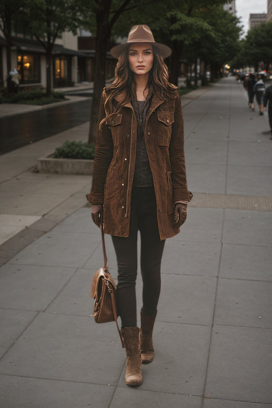 Women’s Vintage Style Long Winter Jacket – Warm Windproof Autumn Coat - FitiqueFit