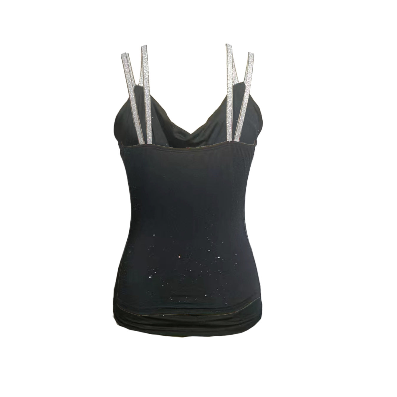 Sequin V-Neck Camisole – Rhinestone Strap Sparkly Top CJ US