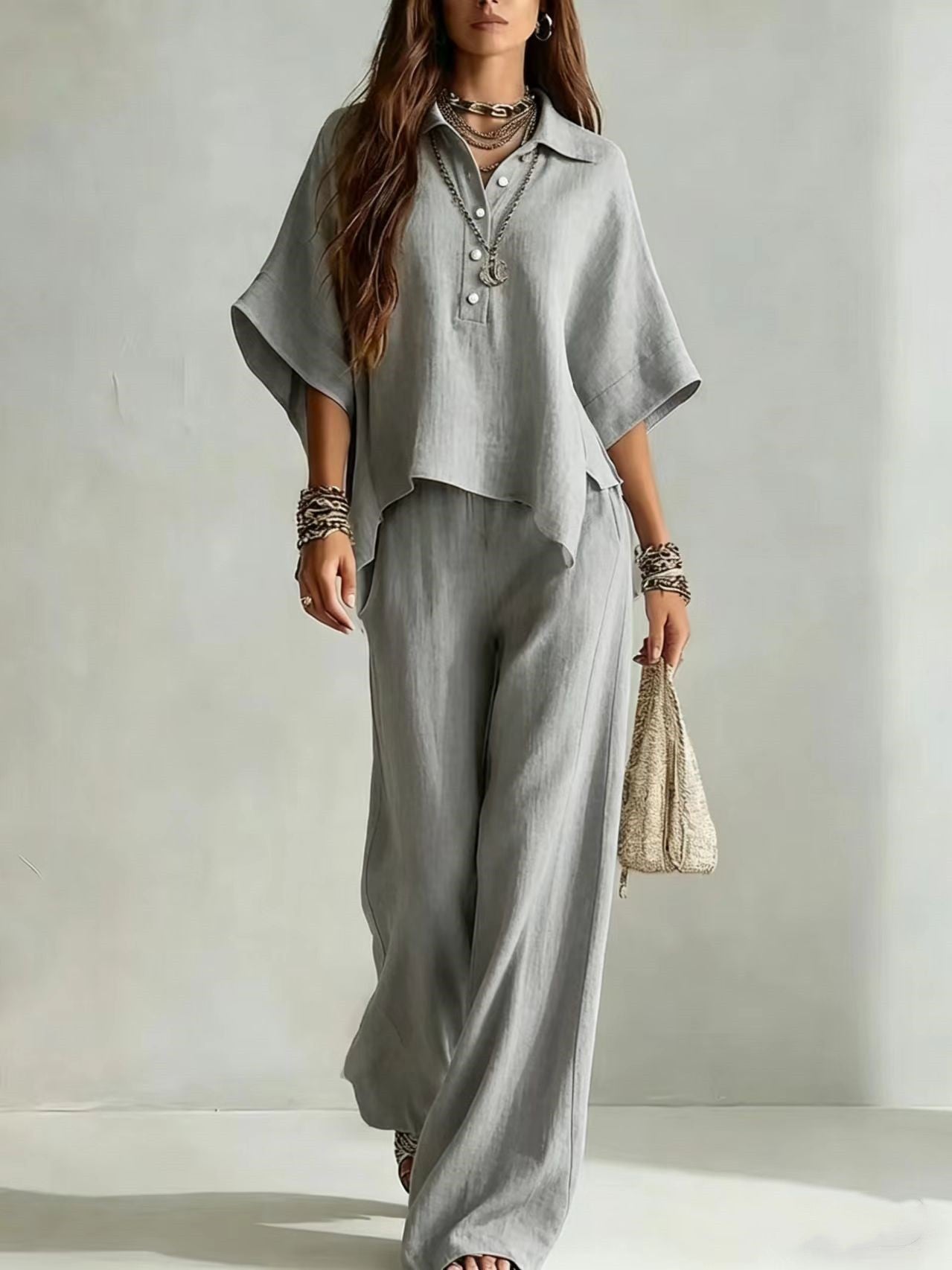 Women's Casual Sleeveless Top & Full-Length Pants Two-Piece Set 