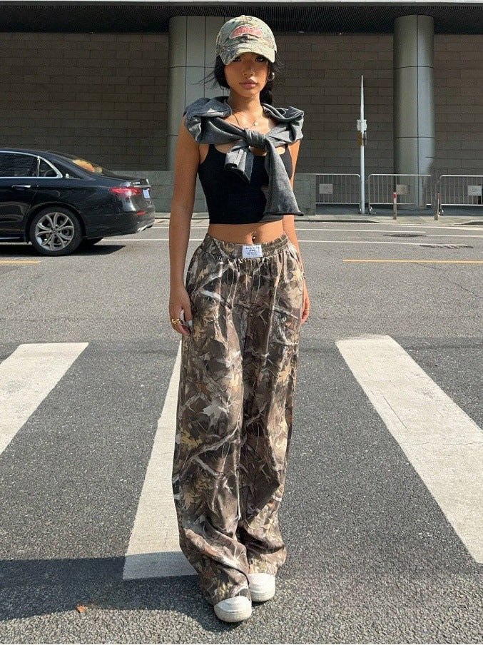 Slimming Casual Pants Hip Hop Retro Street Multi-pocket Camouflage Cargo Pants For Women Y2k Hip-hop Cargo Grunge Baggy Trousers FitiqueFit