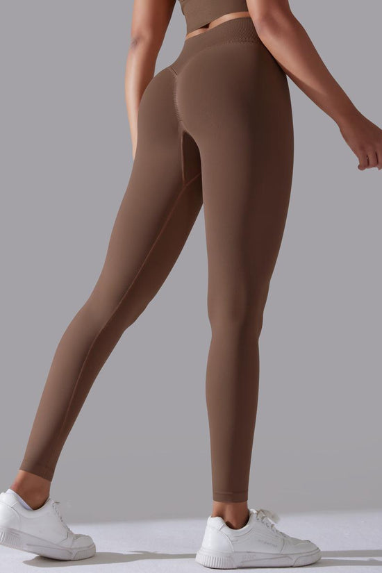 🍑 High-Waisted Peach Hips Nude Yoga Pants 