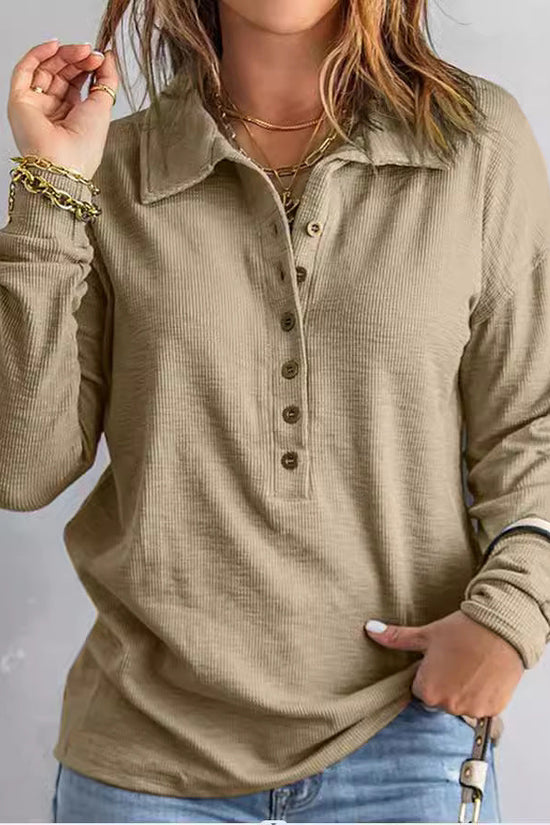 Women's Loose-Fitting Casual Long-Sleeve Top 