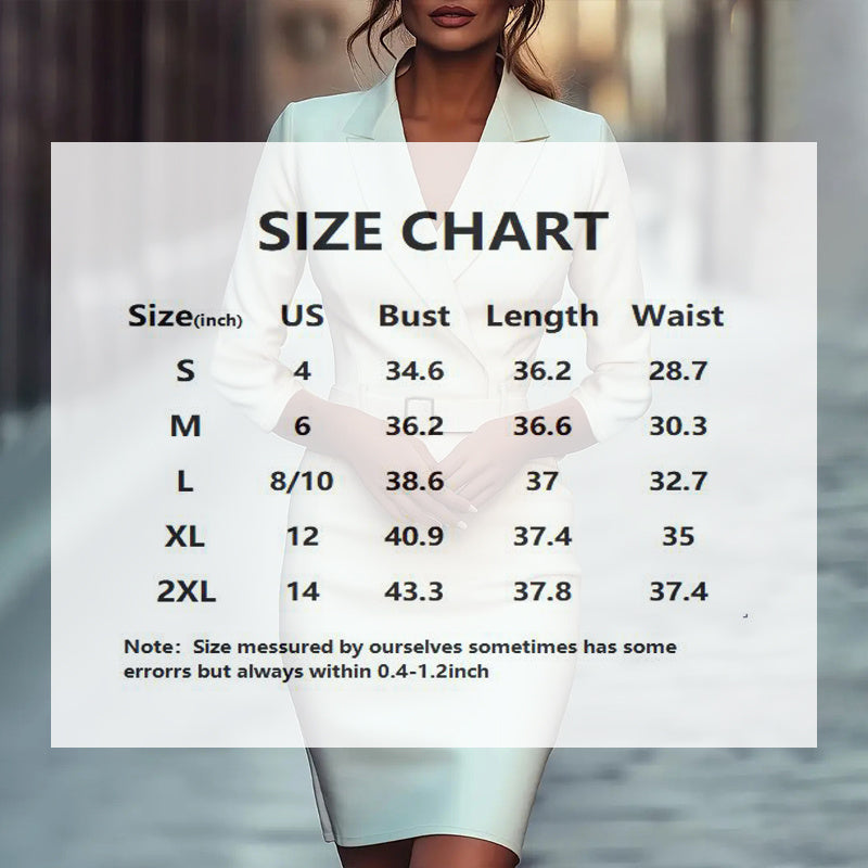 Women’s White Belted Blazer Dress – Slim Fit Office Elegance CJ US