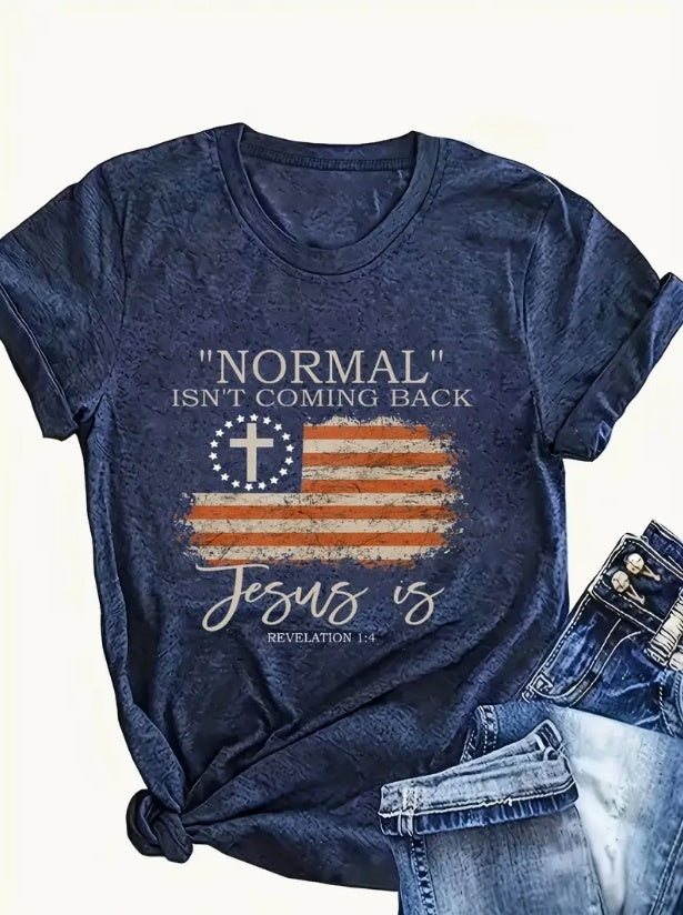 American Flag - Printed Round Neck Vest - Casual And Loose - Daily Wear - Women's Clothing CJ US