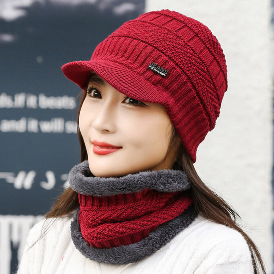 Women’s Fleece-Lined Knit Wool Cap | Winter Warm Hat 