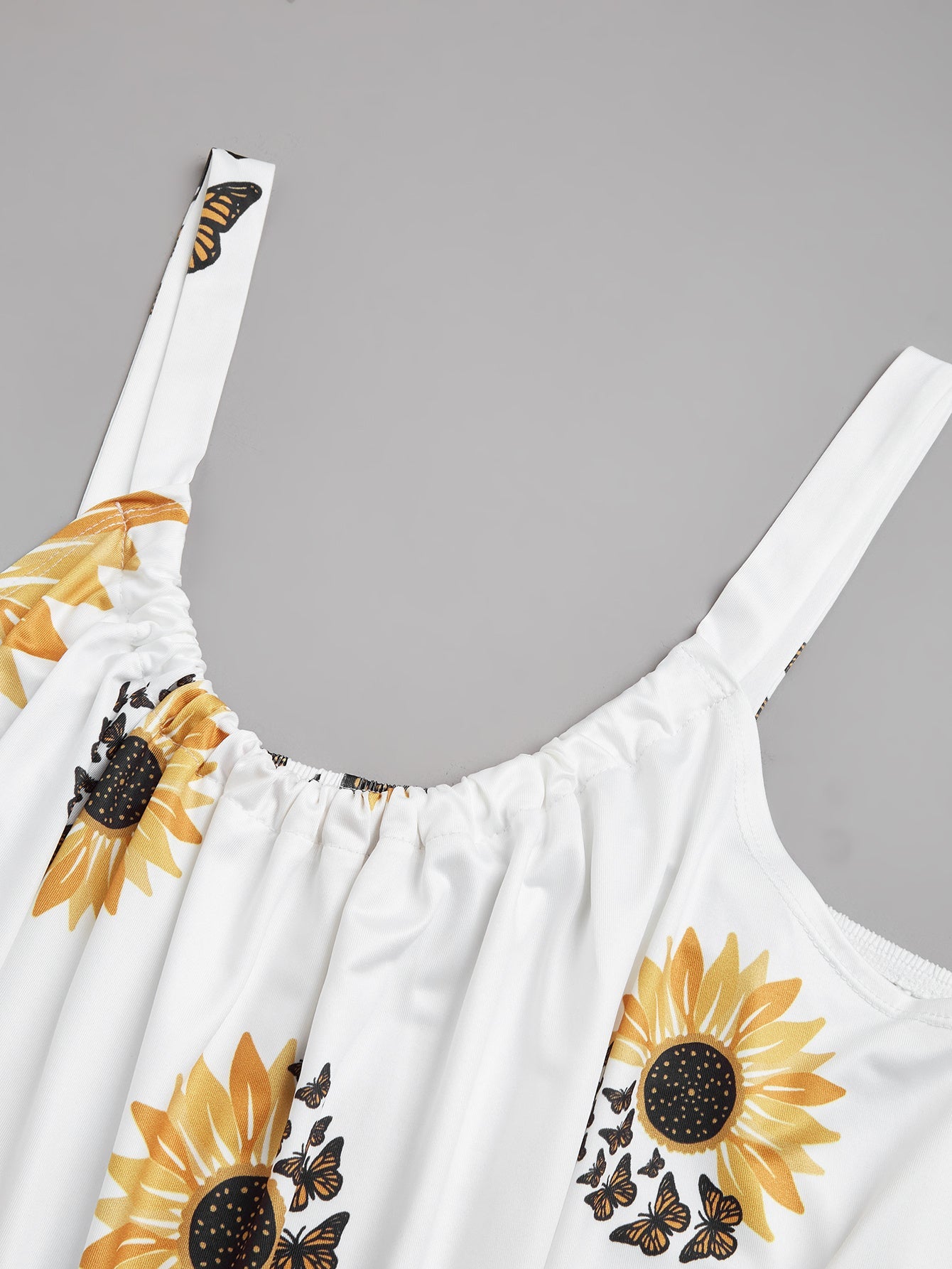 Plus Size Sleeveless Camisole Sunflower Printed Vest Elegant Wrap Women's Sexy Party Casual Loose Dresses FitiqueFit