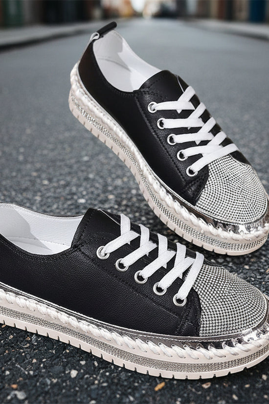 Women’s Plus Size White Sneakers – Chunky Sole Casual Everyday Shoes - FitiqueFit