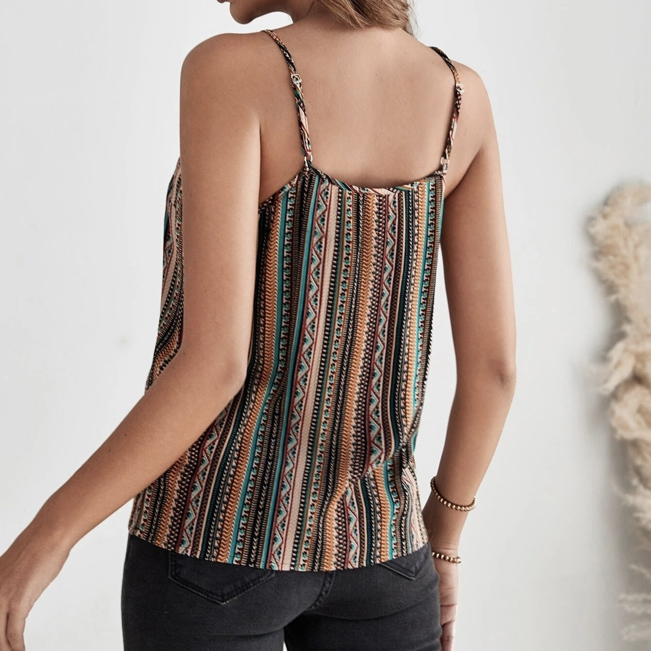 Ladies' Fashionable Geographical Print Retro Camisole Top CJ US
