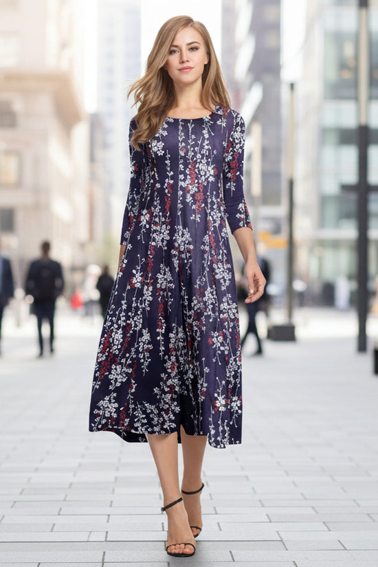 Women's Fashion Floral Slim-fit Short-sleeve Dress 