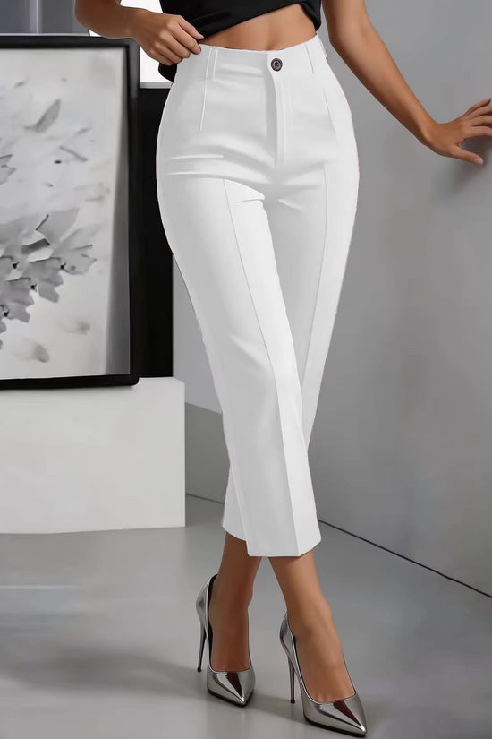 Women's High-Waisted Drapey Straight-Leg Pants 