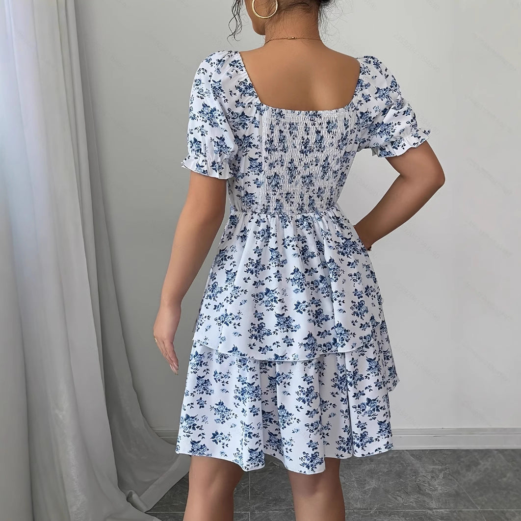 Women's Blue Floral Dress 