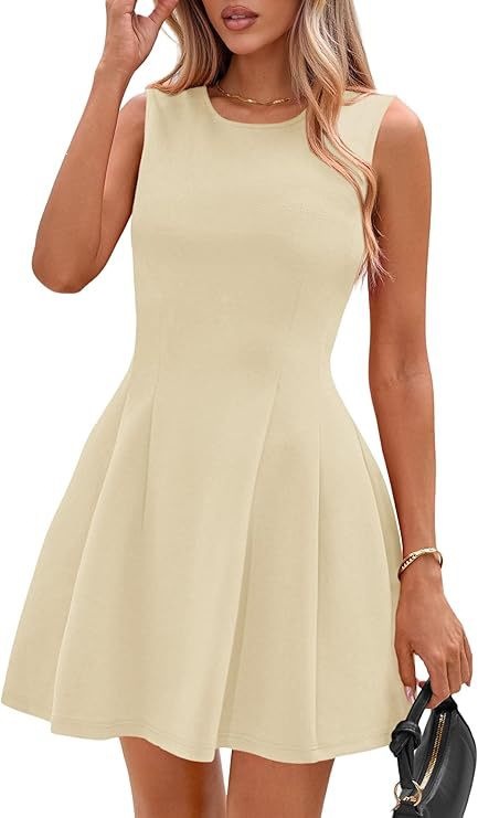 Sleeveless Solid Color Casual Dress Women 