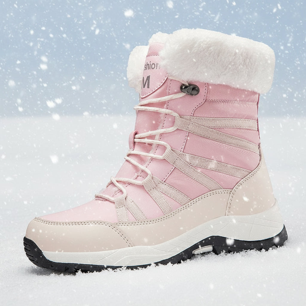 Winter Fleece-lined Thicker Non-slip Cotton-padded Shoes Outdoor Middle Boots CJ