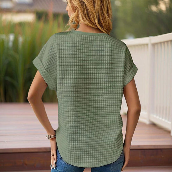 Women’s Textured Cuff Short‑Sleeve Tee CJ US